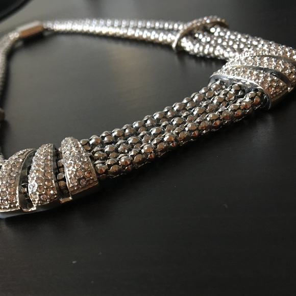 DSMK Stainless Steel Crystal 18" Choker Necklace Rare - Picture 4 of 5